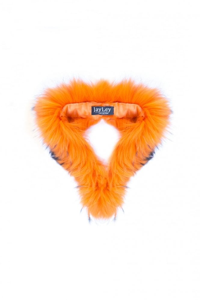 JAYLEY Orange Fox Fur Collar