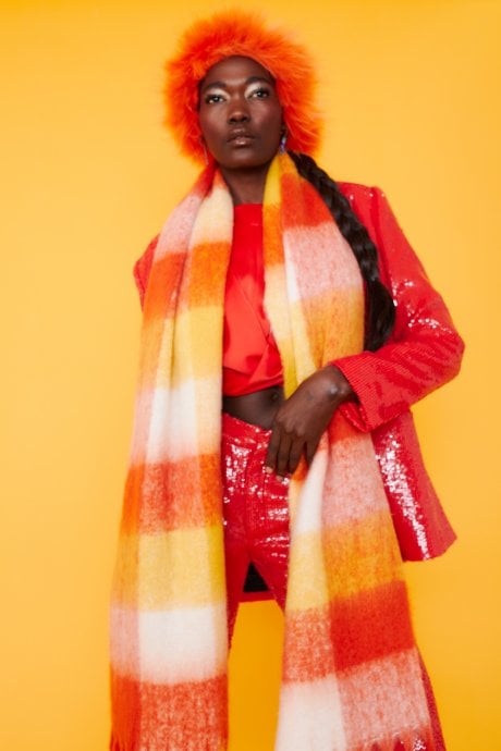 Orange Fox Fur Headband