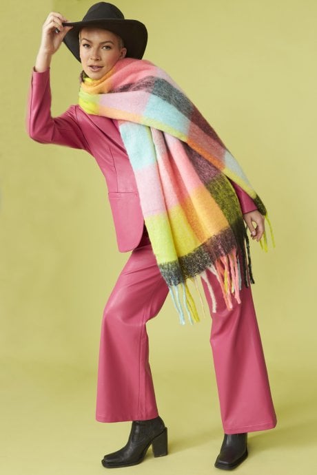Oversized Multi Coloured Cashmere and Wool Scarf