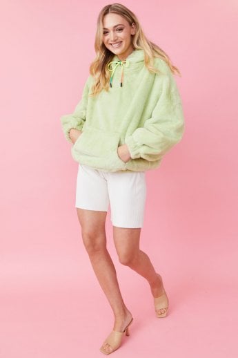 Pear Faux Fur Oversized Hoodie
