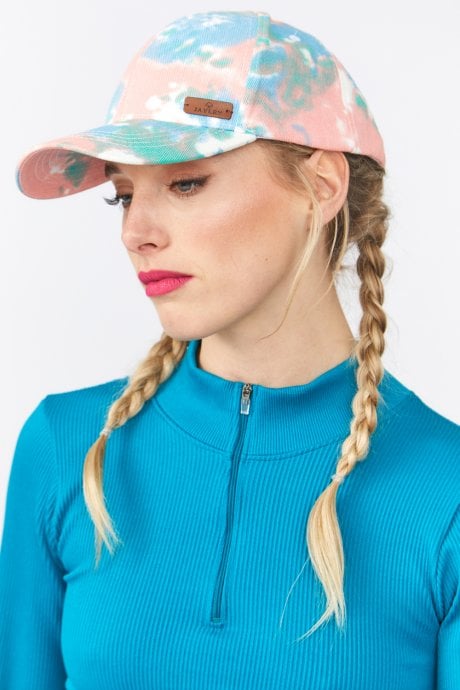 Pink and Blue Tie Dye Baseball Hat