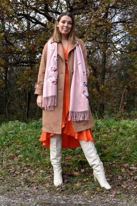 Pink Cashmere Blend Scarf