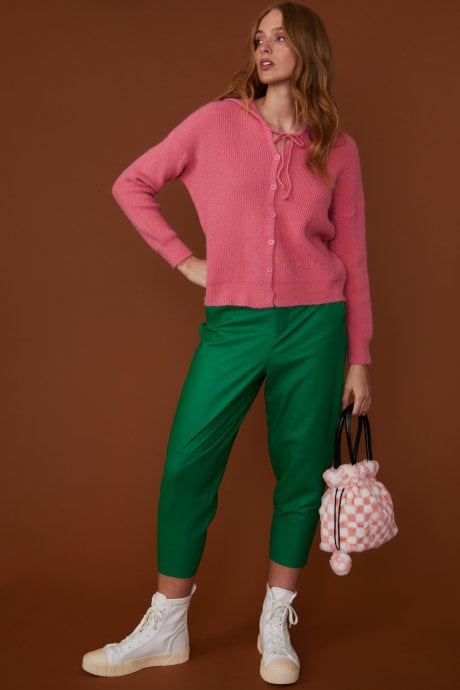 Pink Checkered Faux Fur Bag Faux Fur Bag