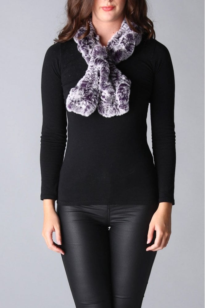 JAYLEY Pink Coney Fur Loop Scarf