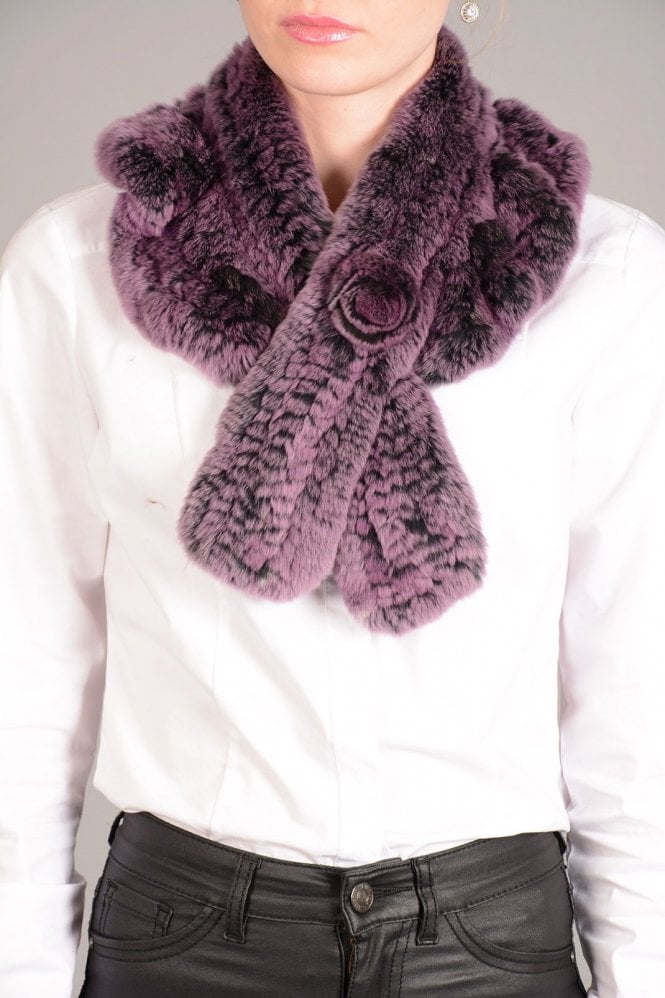 JAYLEY Pink Coney Fur Loop Scarf