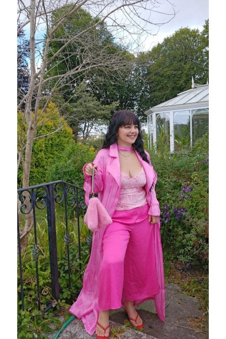 Pink Eco Bamboo Lyocell Trench Coat