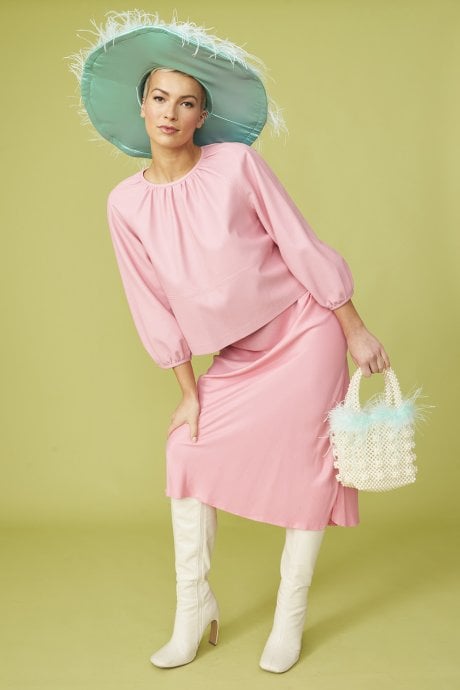 Pink Eco Leather Swing Top