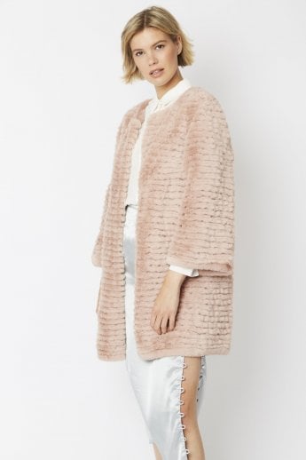 Pink Faux Fur Coat
