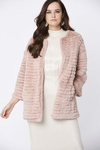 Pink Faux Fur Over-Sized Coat