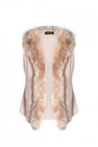 Pink Faux Suede and Faux Fur Gilet | Waistcoat