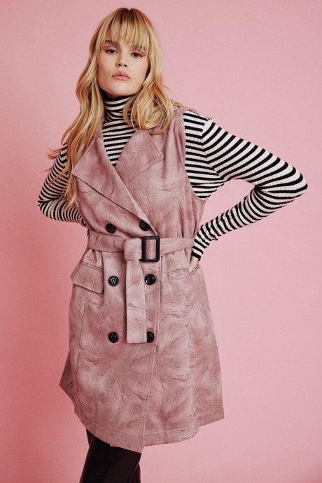 Pink Faux Suede Gilet | Waistcoat