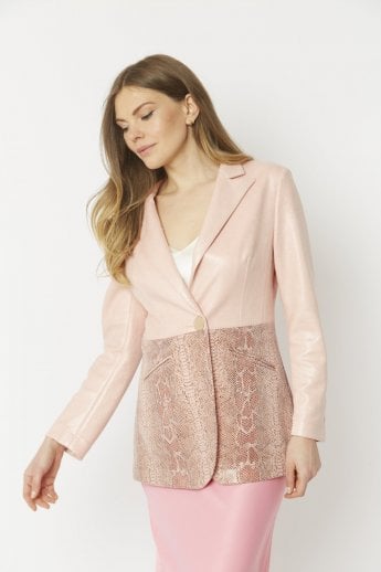 Pink Faux Suede Jacket