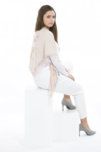 Pink Fine Knit Shawl