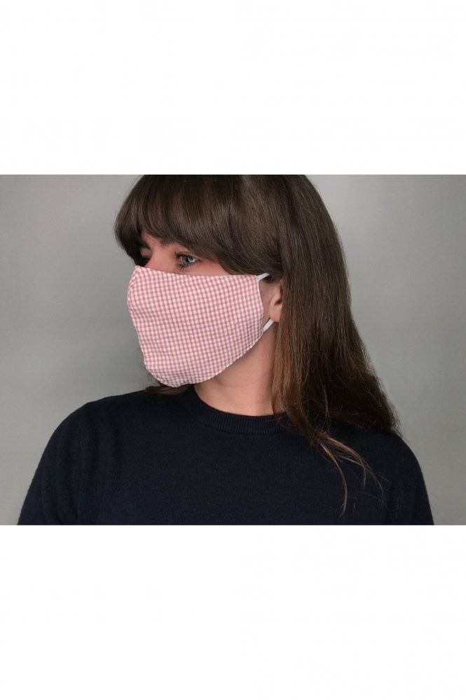 JAYLEY Pink Gingham Reusable Adults Fashion Face Mask