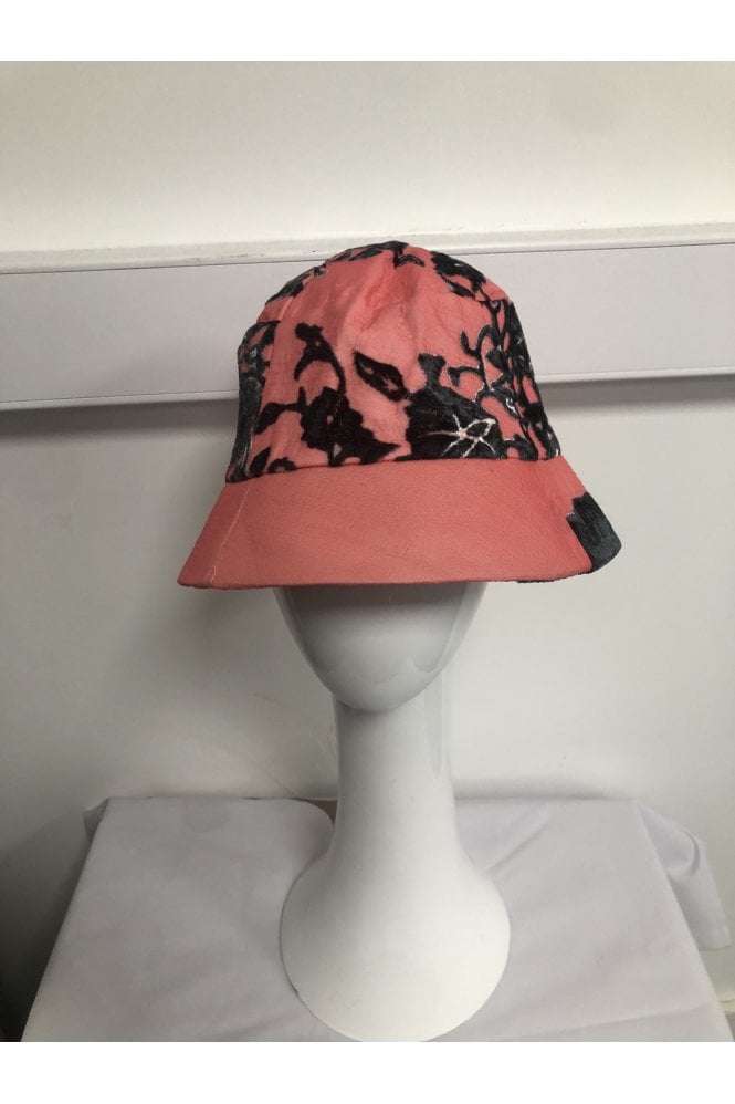 JAYLEY Pink Hand Painted Silk Devore Hat 