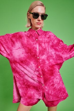 Pink Love Herb Green Shirt Dress