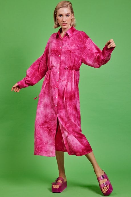 Pink Love Herb Maxi Shirt Dress