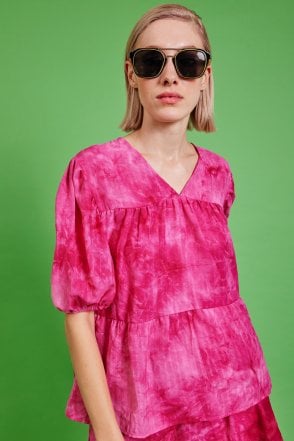 Pink Love Herb Ruffle Top