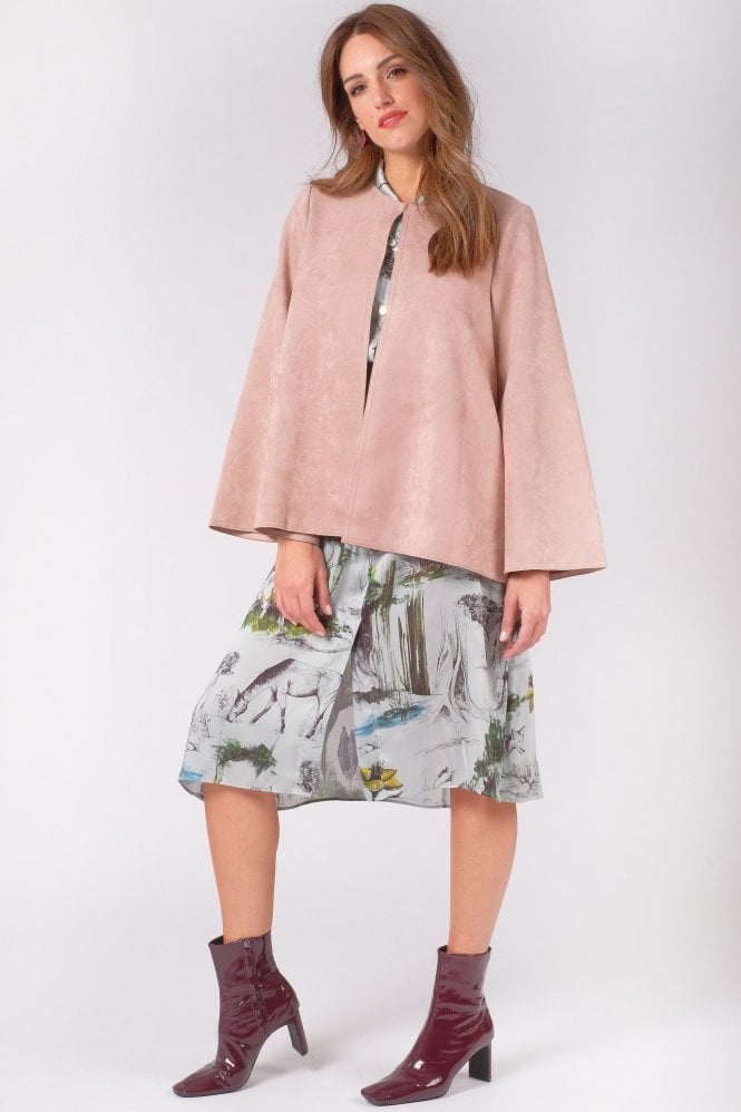JAYLEY Pink Luxury Faux Suede Jacket