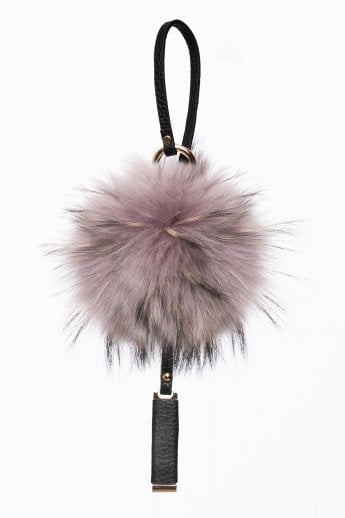 Pink Luxury Fox Fur Keyring With Gift Box