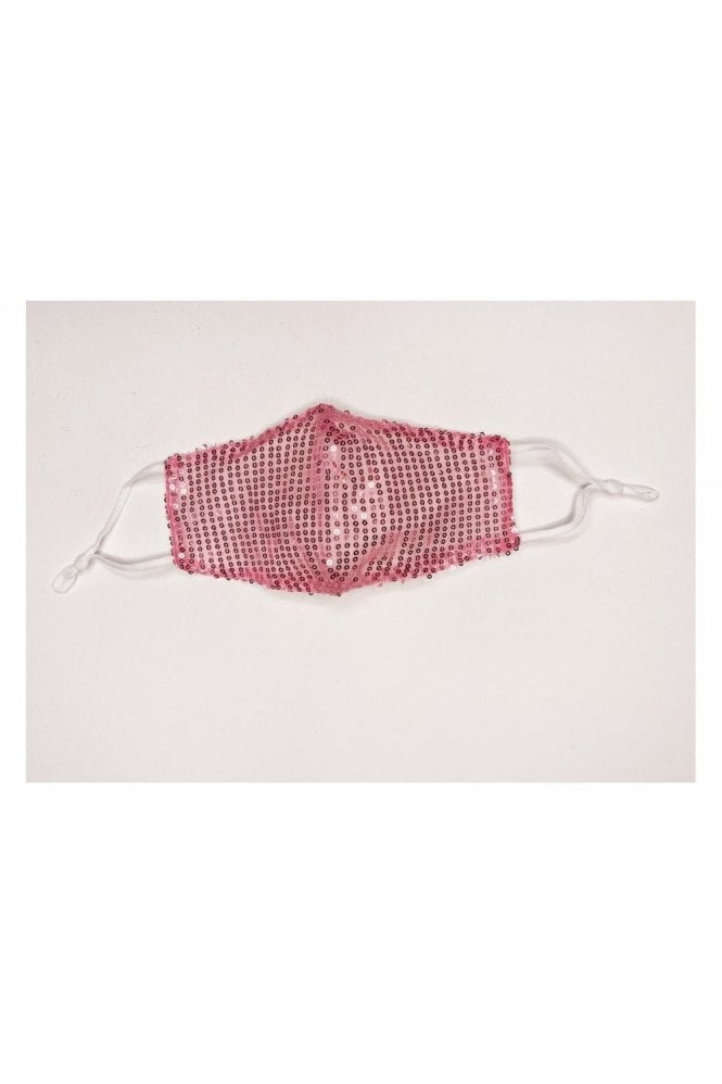 JAYLEY Pink Sequinned Fashion Cotton Face Mask