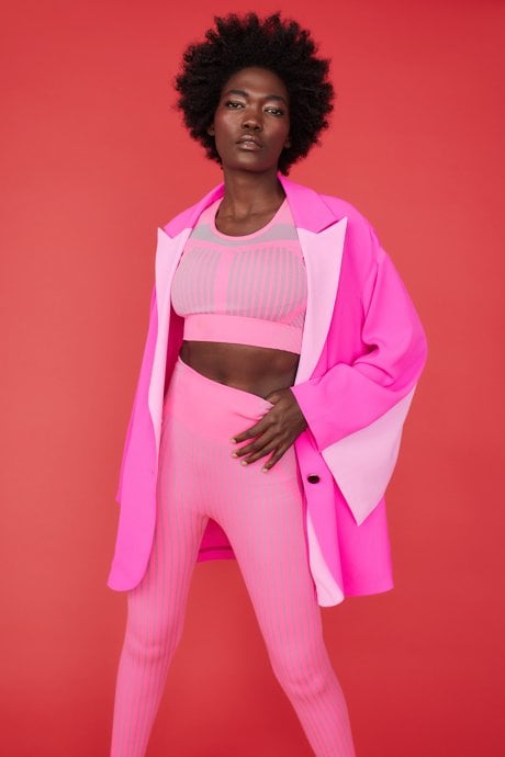 Pink Silk Blend Blazer