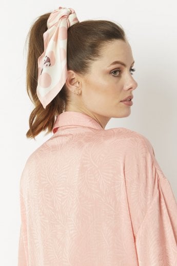 Pink Silk Blend Hair Scarf