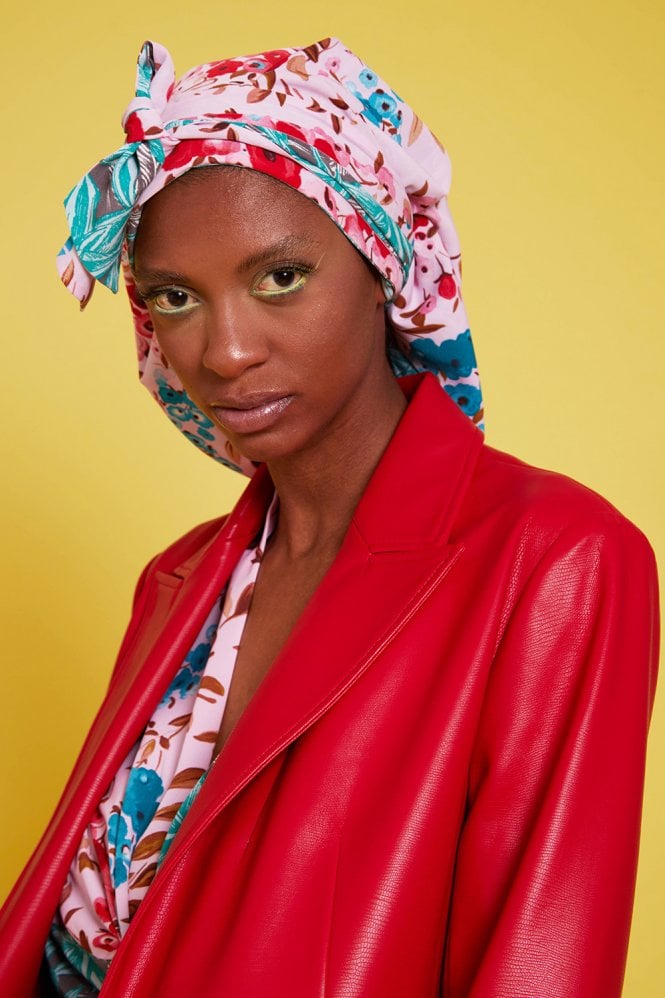 JAYLEY Pink Silk Blend Multi use Reversible Hat