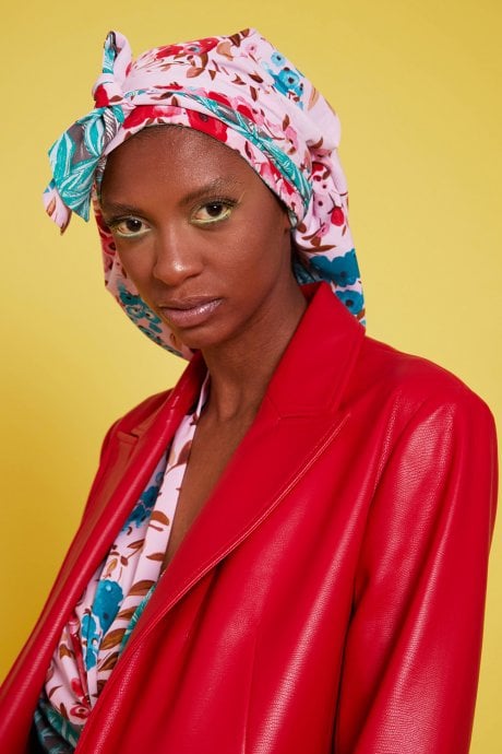 Pink Silk Blend Multi use Reversible Hat