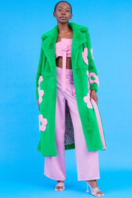 Pink Silk Blend Relax Trousers