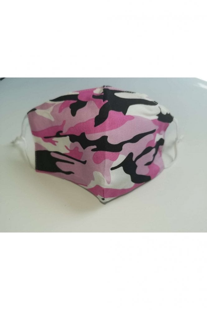 JAYLEY Pink Unisex Camo Cotton Face Mask with Filter Pocket