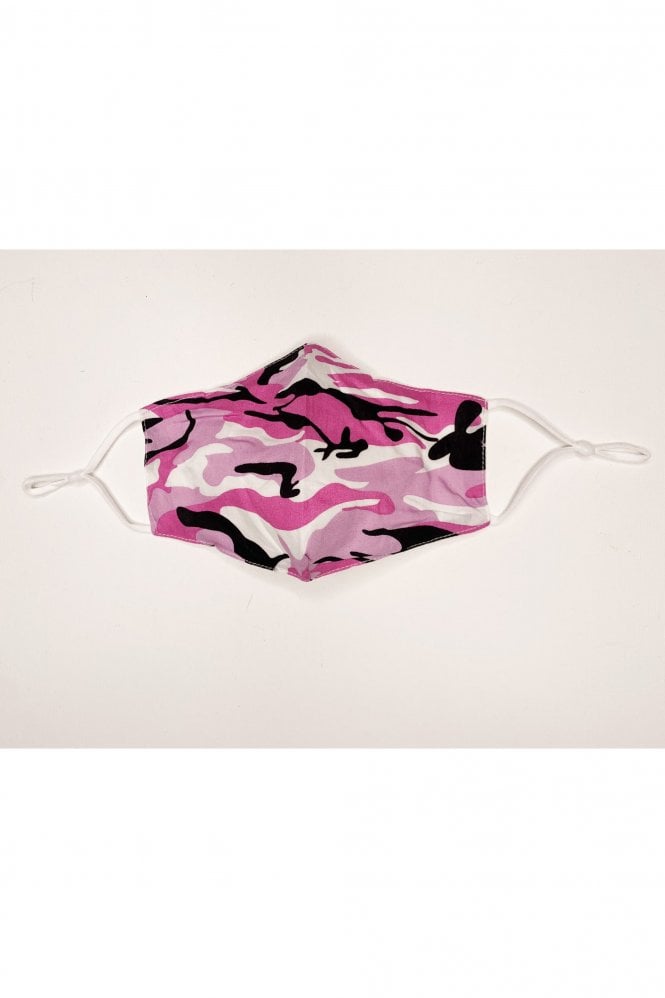 JAYLEY Pink Unisex Reusable Fashion Face Masks in Camouflage