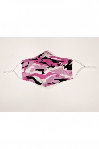 Pink Unisex Reusable Fashion Face Masks in Camouflage