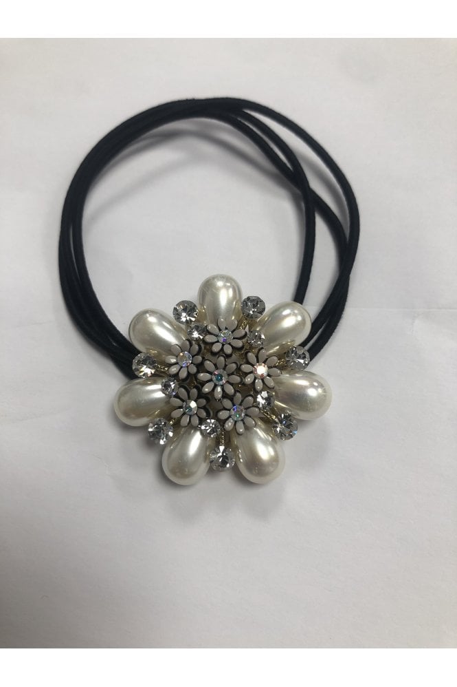 JAYLEY Precious Pearl Stone Hair Scrunchie