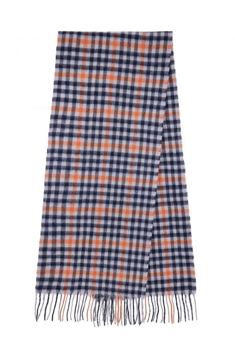 Pure Lambswool Checked Scarf