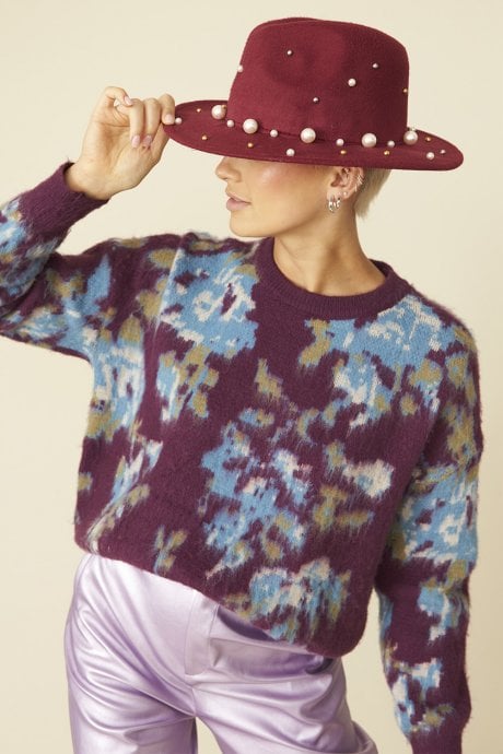 Purple Banana Peel Floral Jumper