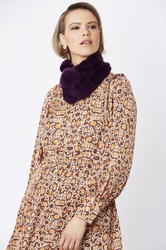 JAYLEY Purple Belllringer Coney Fur Scarf
