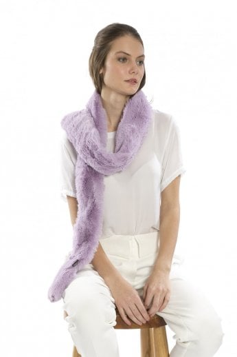 Purple Faux Fur Large Scarf