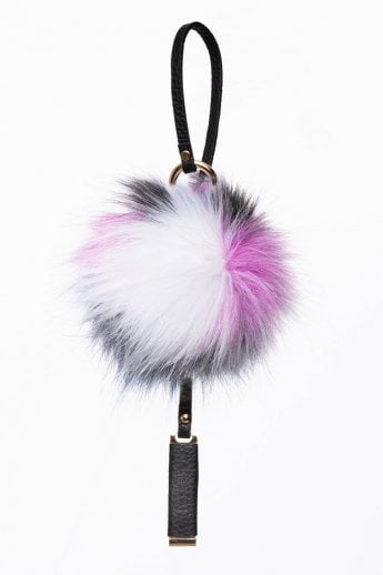 Purple Faux Fur Pom Charm