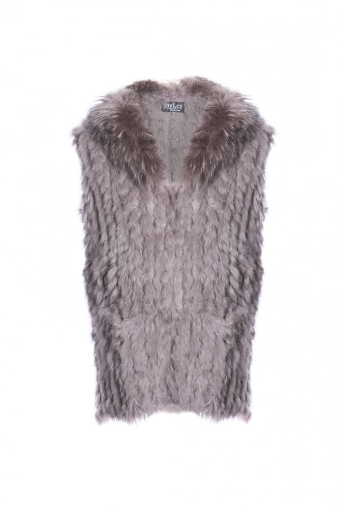 JAYLEY Purple Fox and Coney Fur Gilet