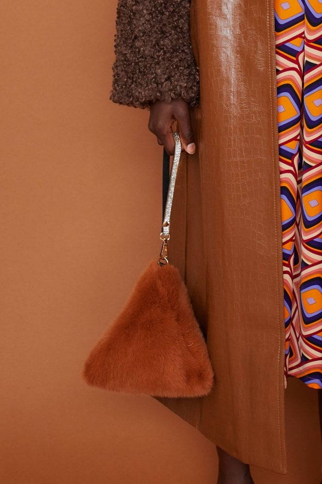 JAYLEY Pyramid Faux Fur Bag