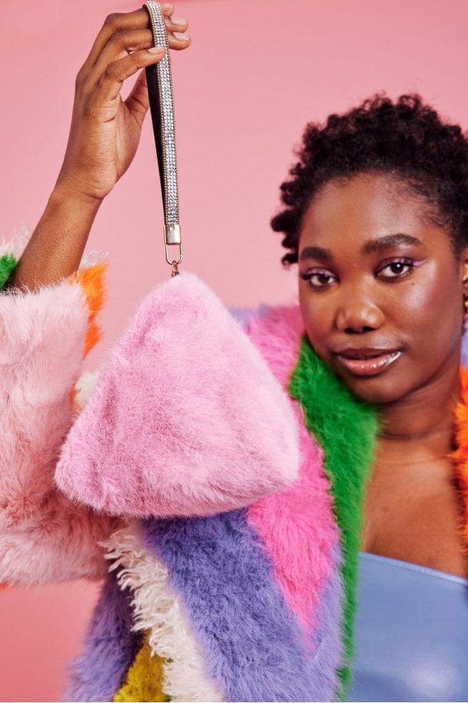 JAYLEY Pyramid Faux Fur Bag