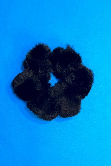 Real Fur Pom-Pom Scrunchie