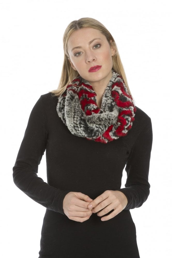 JAYLEY Red Coney Fur Scarf