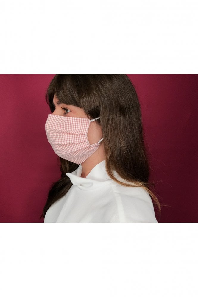 JAYLEY Red Gingham Check Cotton Fashion Face Mask