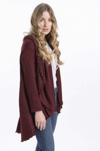 Red Light Knitted Sleeved Cape