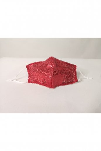 Red Sequinned Fashion Cotton Face Mask