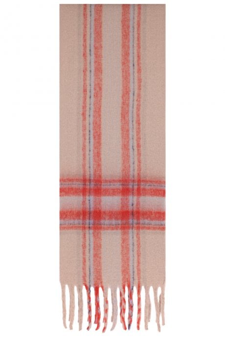 Red Tartan Tassel Scarf