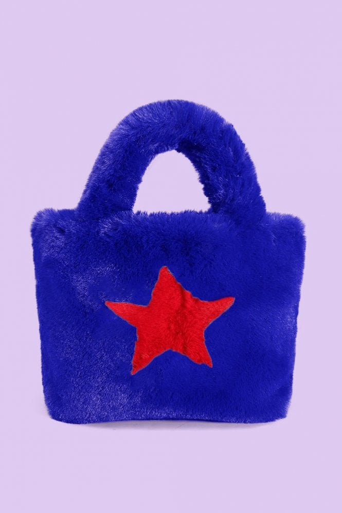 JAYLEY Faux Fur Tote Bag with Star Design