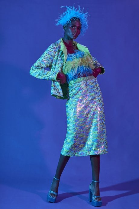 Sequin Bamboo Blend Skirt